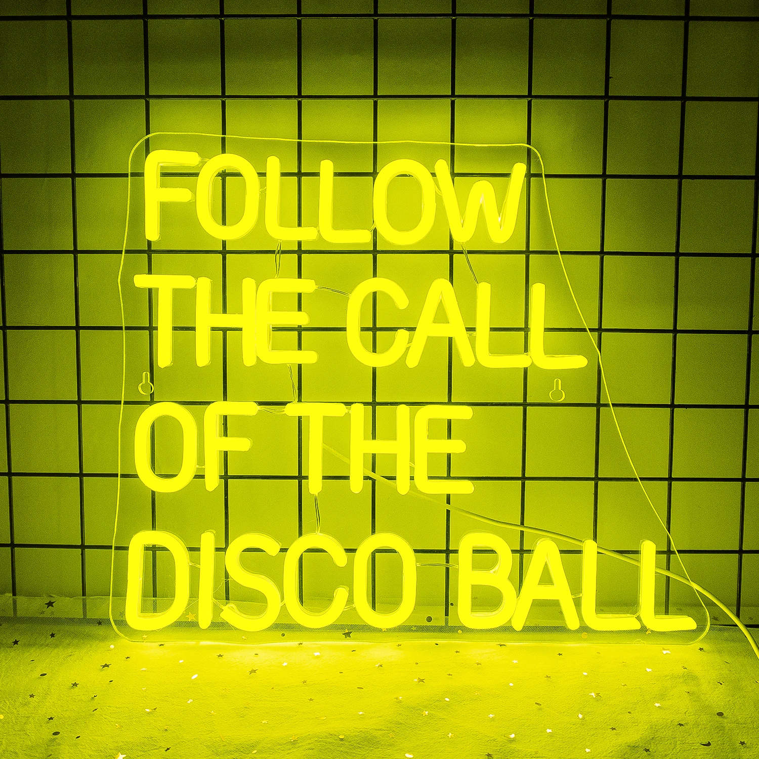 Follow the Call of the Disco Ball Neon Sign – LED Party Wall Light