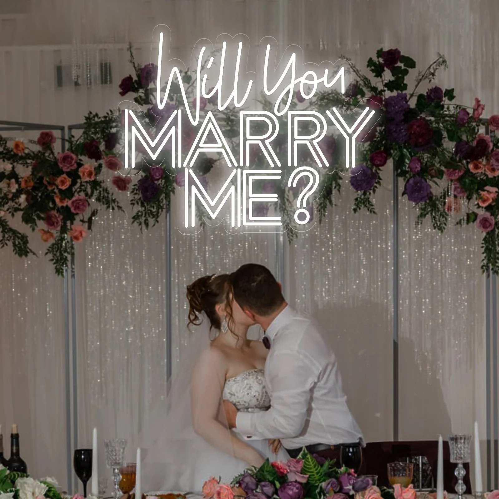 "Will You Marry Me?" Neon Sign – Custom LED Proposal & Wedding Decor