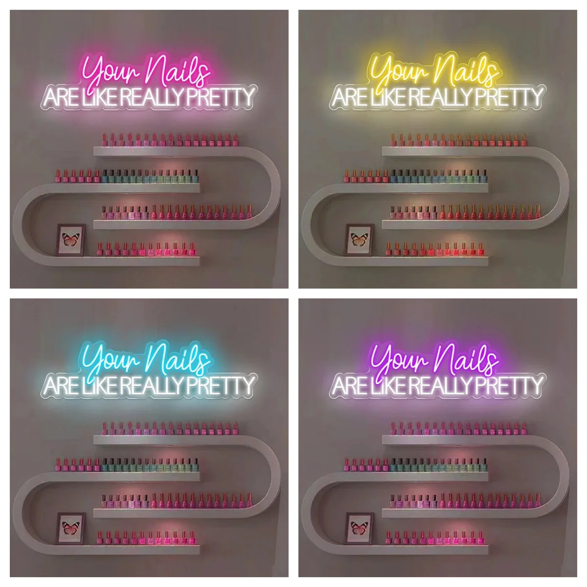 "Your Nails Are Like Really Pretty" Neon Sign – Custom LED Nail Salon Light