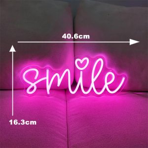 Smile Neon Sign Light Room Wall Decor Neon Led Signs for Bedroom Party Club Hotel Shop Studio Decoration with Usb Plug Neon Lamp