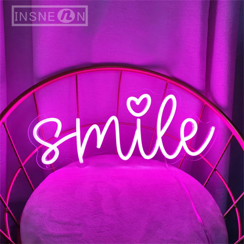 Smile Neon Sign Light Room Wall Decor Neon Led Signs for Bedroom Party Club Hotel Shop Studio Decoration with Usb Plug Neon Lamp - Image 3