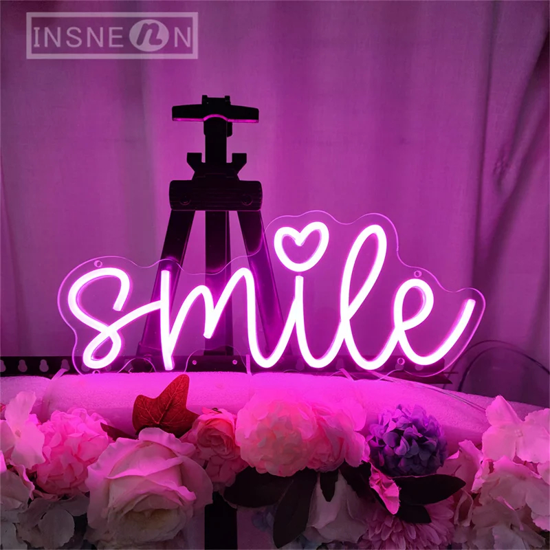 Smile Neon Sign Light Room Wall Decor Neon Led Signs for Bedroom Party Club Hotel Shop Studio Decoration with Usb Plug Neon Lamp - Image 4