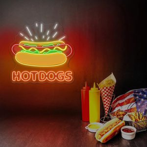 Hotdogs Neon Sign – Custom LED Fast Food Shop & Restaurant Wall Decor