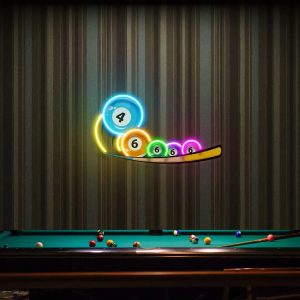 Billiards LED Neon Sign – Custom Acrylic Wall Decor for Game Rooms & Bars
