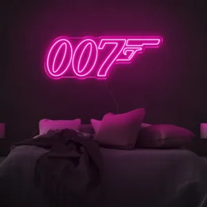 007 LED Neon Sign – Luxury Spy Wall Light for Home, Bar & Gaming Room