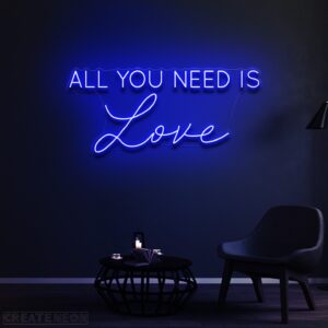 All You Need Is Love Neon Sign – Romantic LED Wall Light