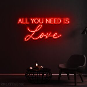 All You Need Is Love Neon Sign – Romantic LED Wall Light