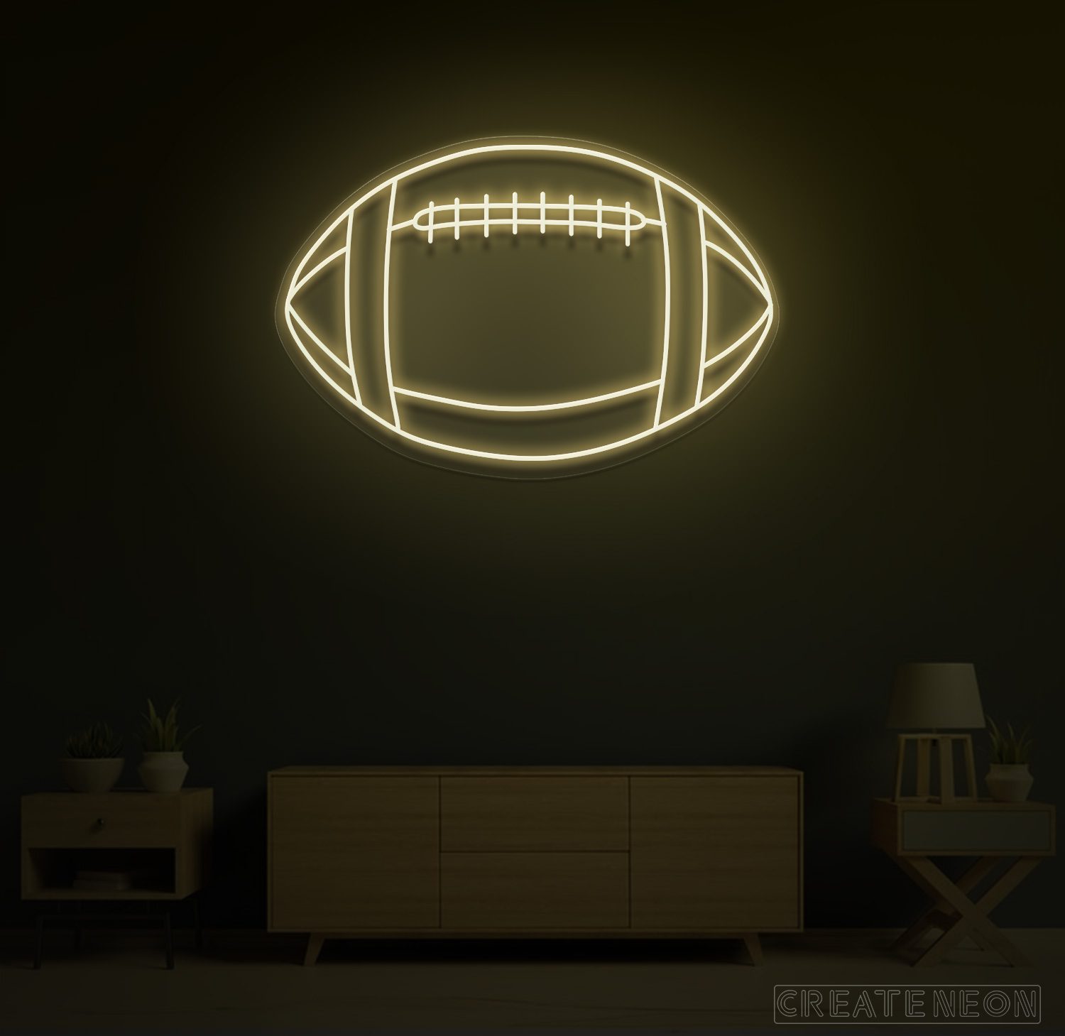Rugby Football Neon Sign – Sporty LED Wall Light for Game Rooms & Man Caves - Image 3