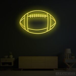 Rugby Football Neon Sign – Sporty LED Wall Light for Game Rooms & Man Caves