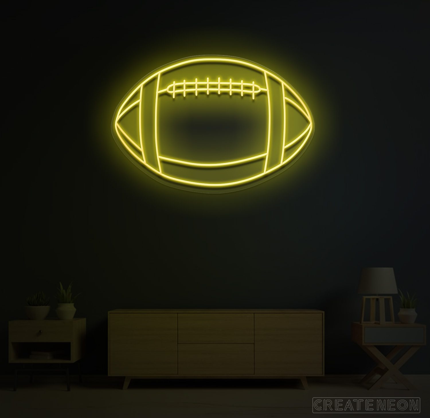 Rugby Football Neon Sign – Sporty LED Wall Light for Game Rooms & Man Caves - Image 2