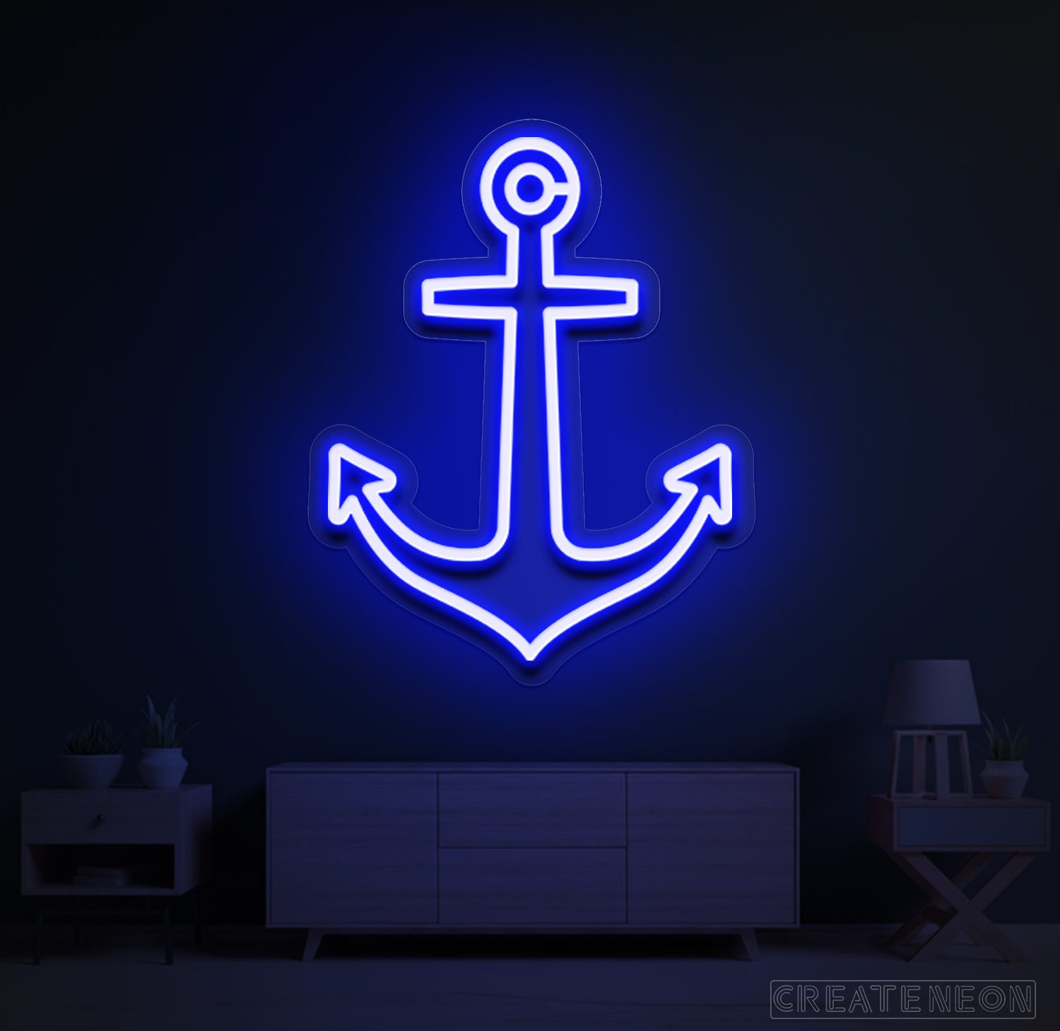 Anchor Ship Neon Sign | Nautical LED Wall Art for Home, Bar & Office Decor - Image 2