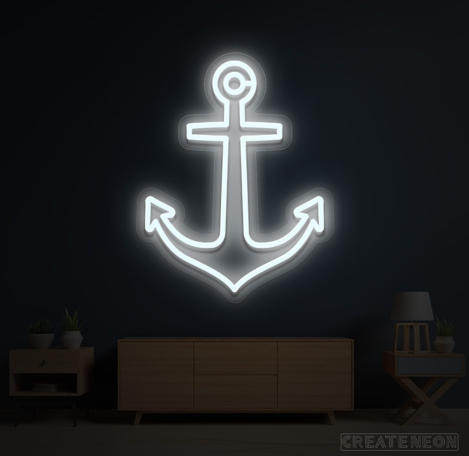 Anchor Ship Neon Sign | Nautical LED Wall Art for Home, Bar & Office Decor - Image 3