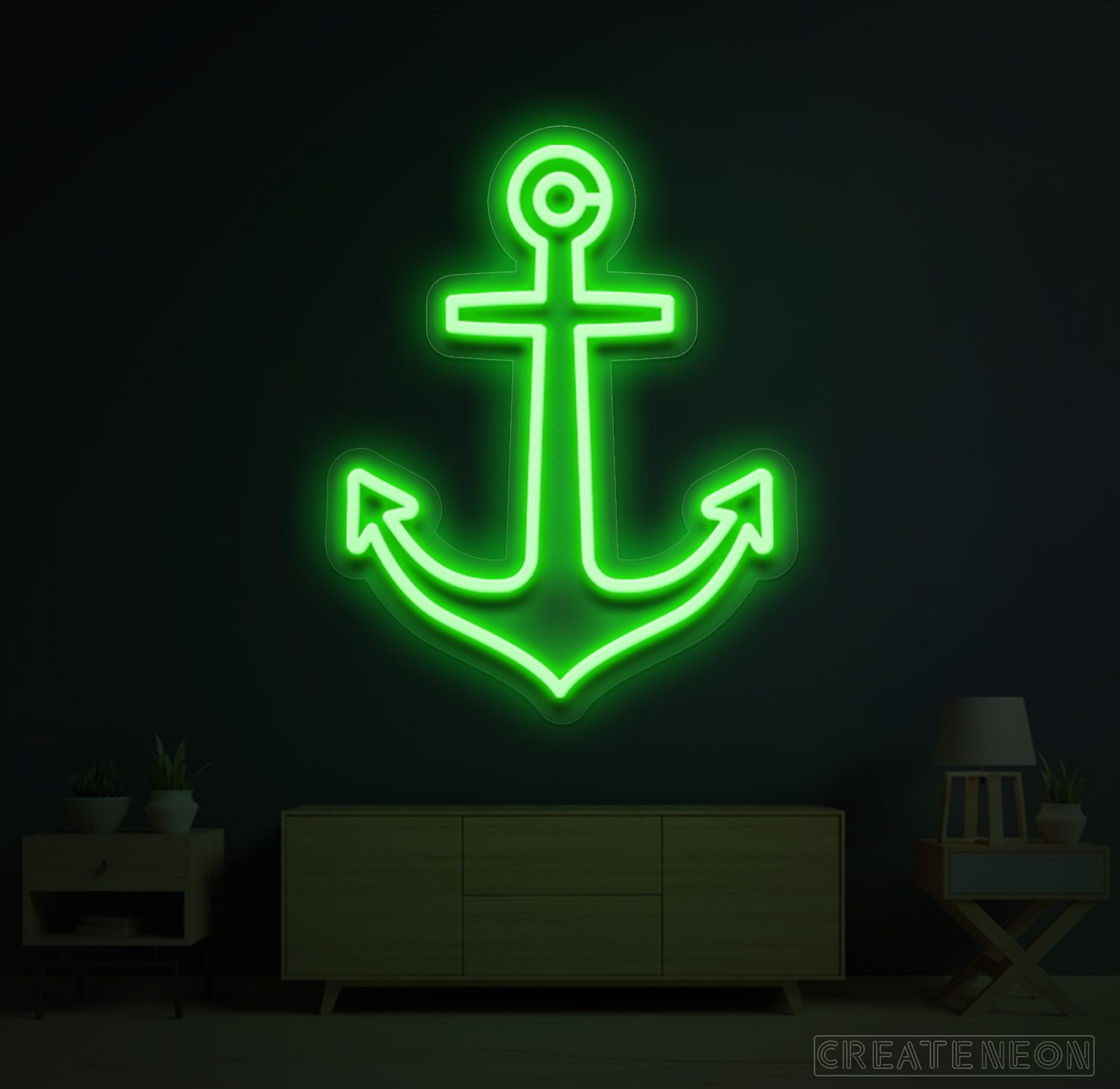 Anchor Ship Neon Sign | Nautical LED Wall Art for Home, Bar & Office Decor - Image 4