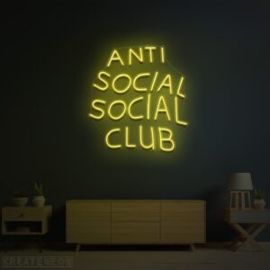 Anti Social Social Club Neon Sign | Trendy LED Wall Light