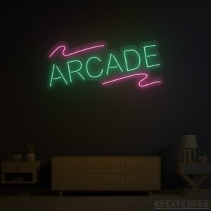 Arcade Neon Sign – Custom Multicolor LED Sign for Game Rooms & Arcades