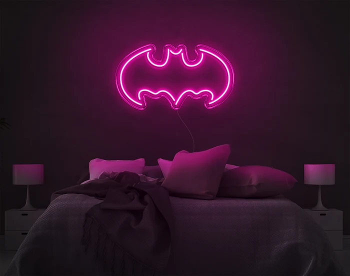 Batman V2 LED Neon Sign in Hot Pink