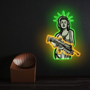 Artwork Statue Of Liberty Neon Sign – LED Neon Wall Art for Gamers & Man Caves