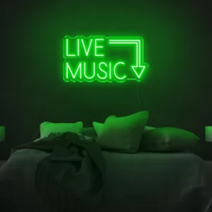 Live Music LED Neon Sign – Neon Wall Light for Bars, Cafes & Events