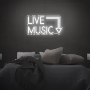 Live Music LED Neon Sign – Neon Wall Light for Bars, Cafes & Events