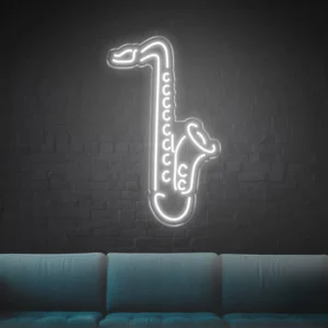 Saxophone LED Neon Sign – Jazz Music Wall Light for Bars, Studios & Home Decor