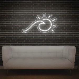 Wave and Sun LED Neon Sign – Beach Vibes Surf Wall Light for Home & Café Décor